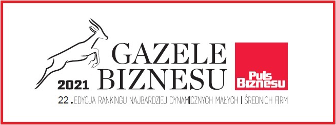 Gazela skacząca na napis gazela biznesu