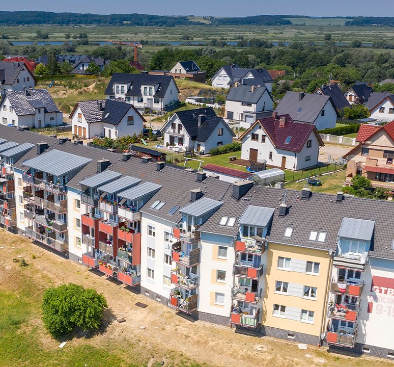 Widok z góry bloków mieszkalnych